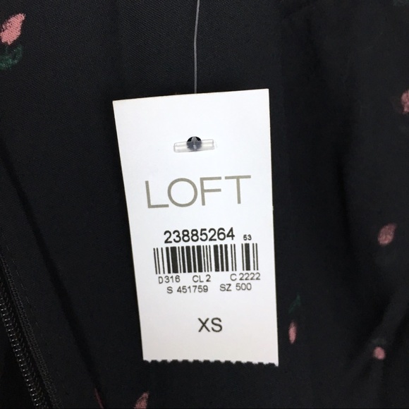 LOFT Midi Dress Prairie Peasant Boho Ruffle Floral Rosebud Garden Party XS NWT - Picture 10 of 12